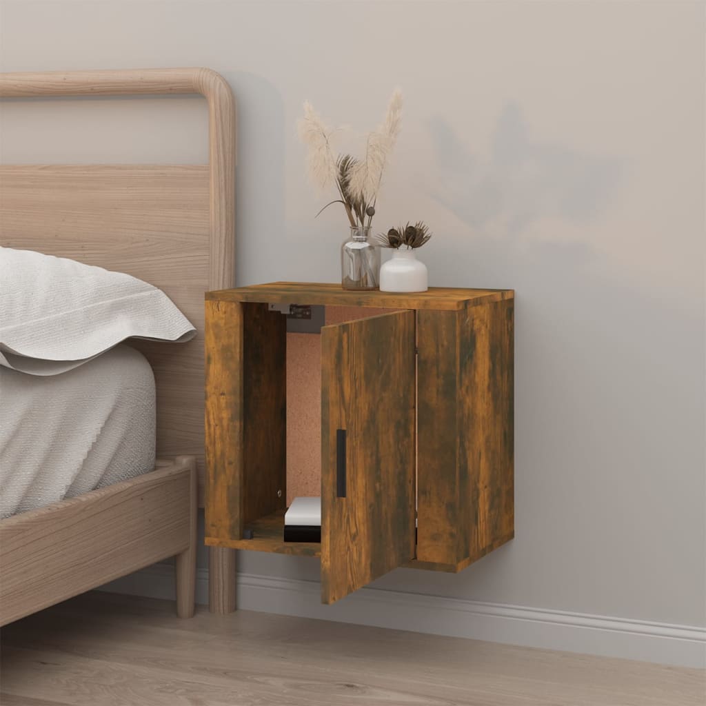 Comodino a Muro Rovere Fumo 50x30x47 cm - homemem39