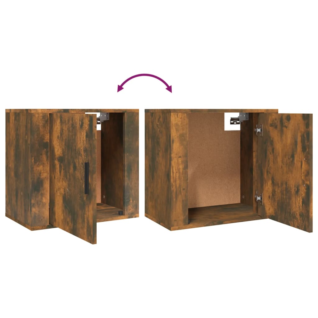 Comodino a Muro Rovere Fumo 50x30x47 cm - homemem39