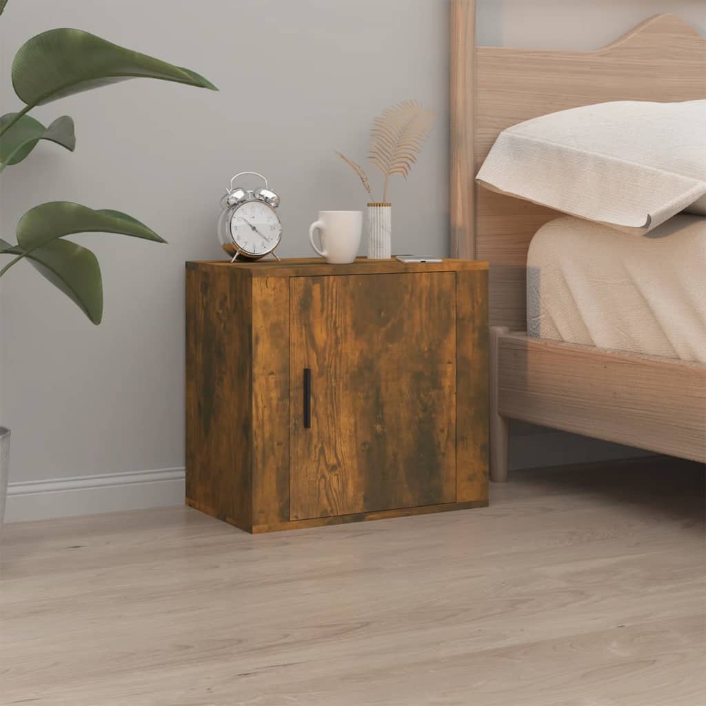 Comodino a Muro Rovere Fumo 50x30x47 cm - homemem39