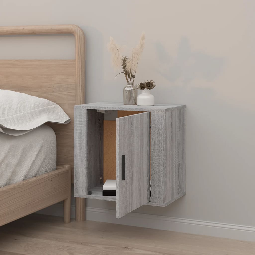 Comodino a Muro Grigio Sonoma 50x30x47 cm - homemem39