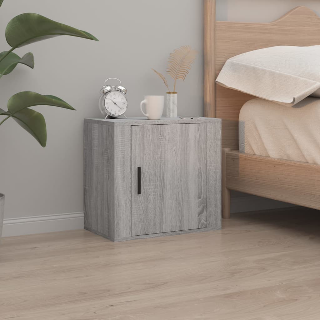 Comodino a Muro Grigio Sonoma 50x30x47 cm - homemem39