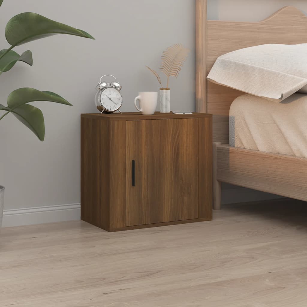 Comodino a Muro Rovere Marrone 50x30x47 cm - homemem39