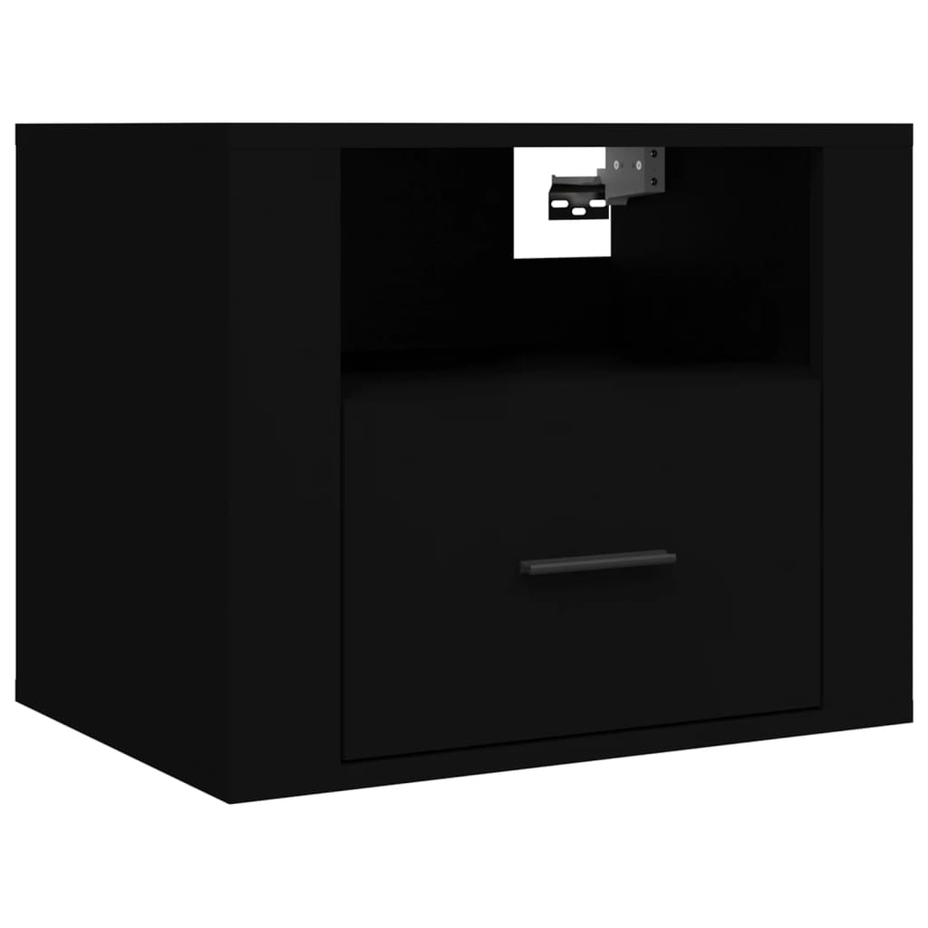 Comodino a Muro Nero 50x36x40 cm - homemem39