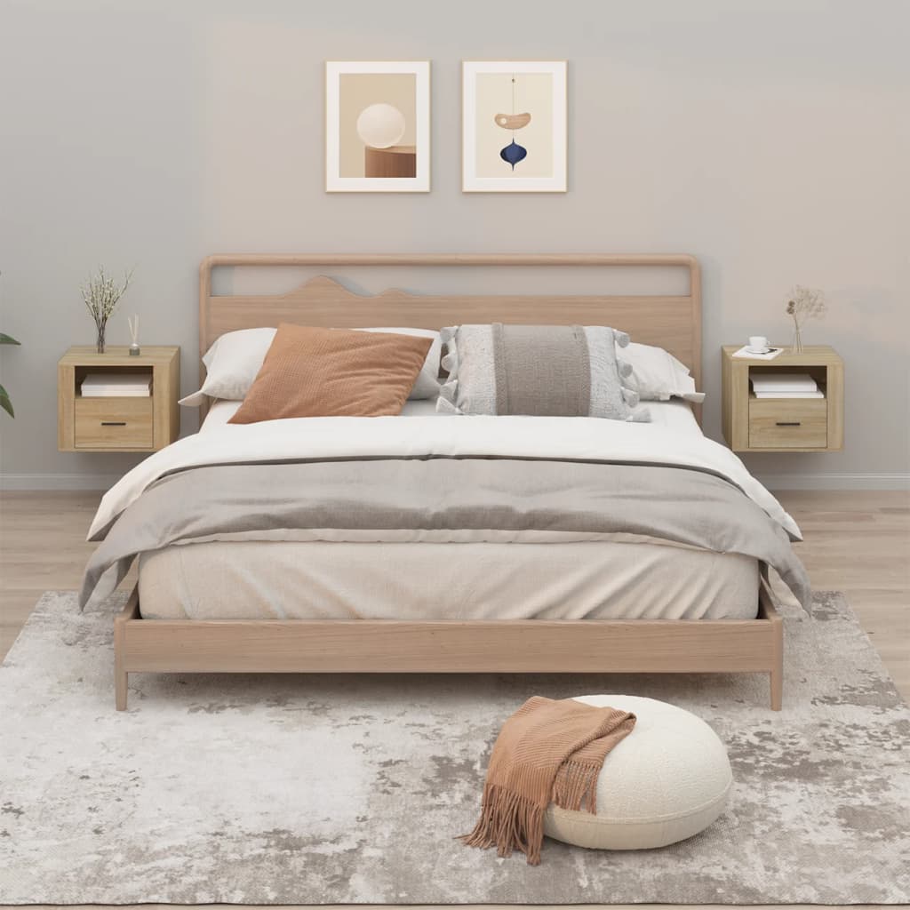 Comodini a Muro 2 pz Rovere Sonoma 50x36x40 cm - homemem39