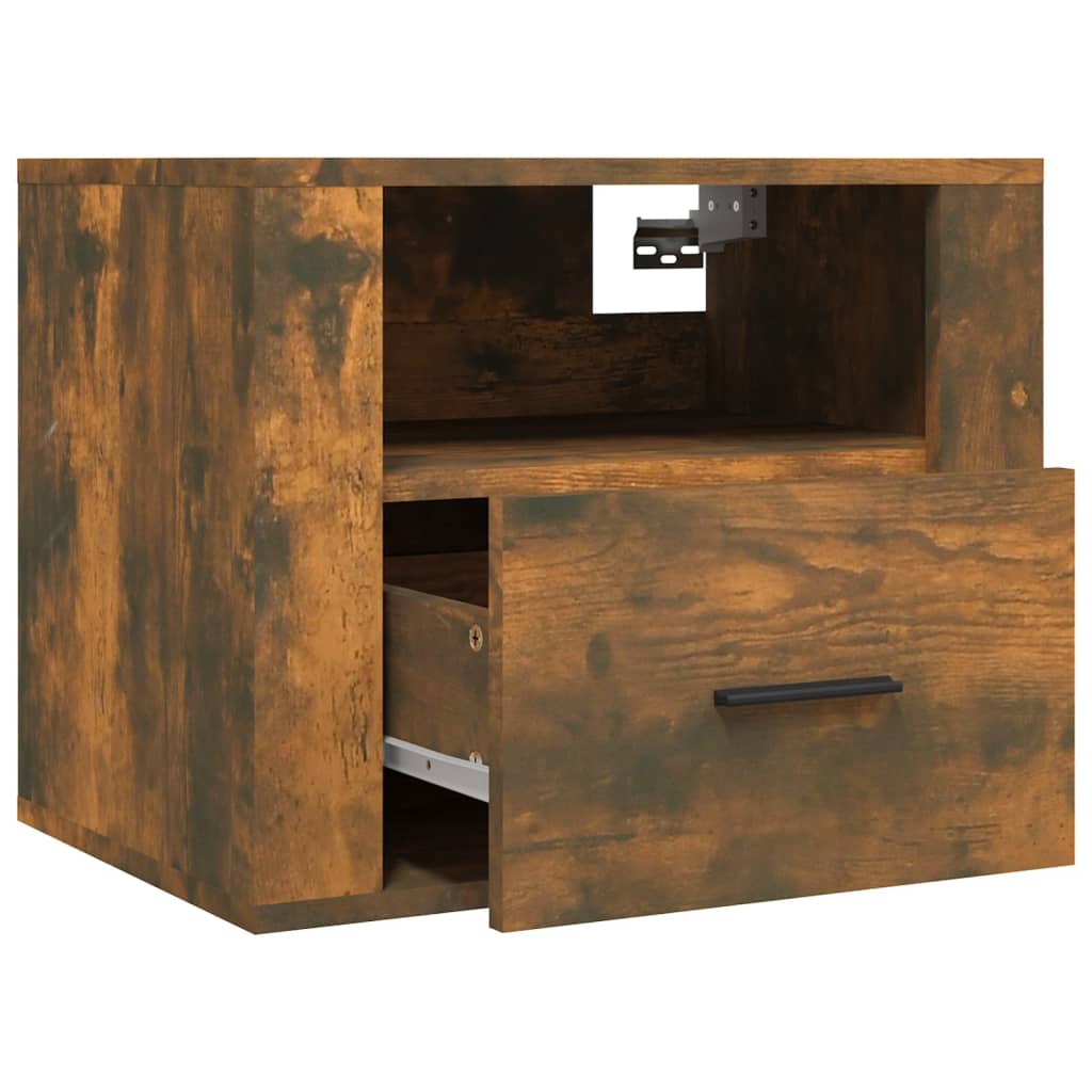 Comodino a Muro Rovere Fumo 50x36x40 cm - homemem39