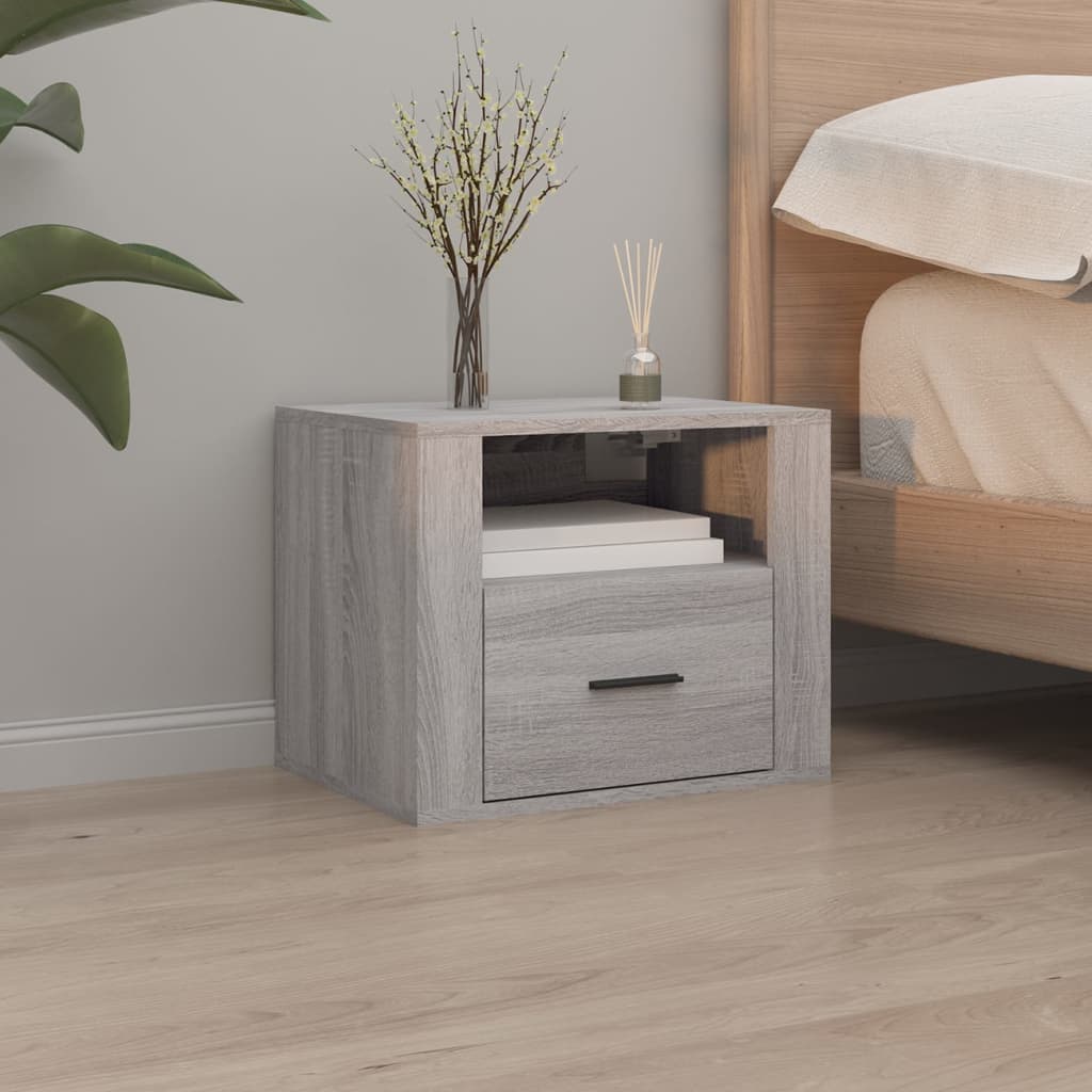 Comodini a Muro 2 pz Grigio Sonoma 50x36x40 cm - homemem39