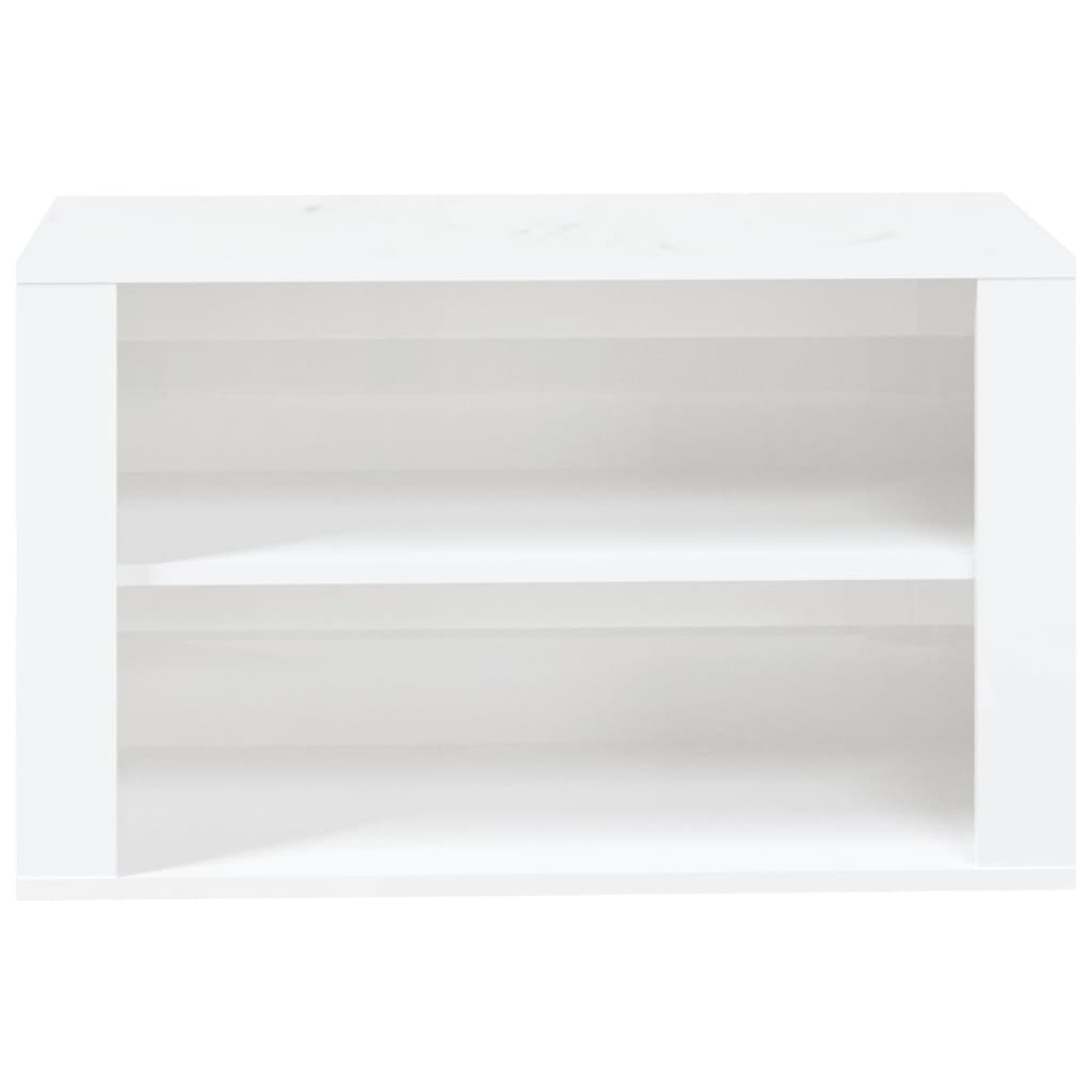 Scarpiera Bianco Lucido 75x35x45 cm in Legno Multistrato - homemem39