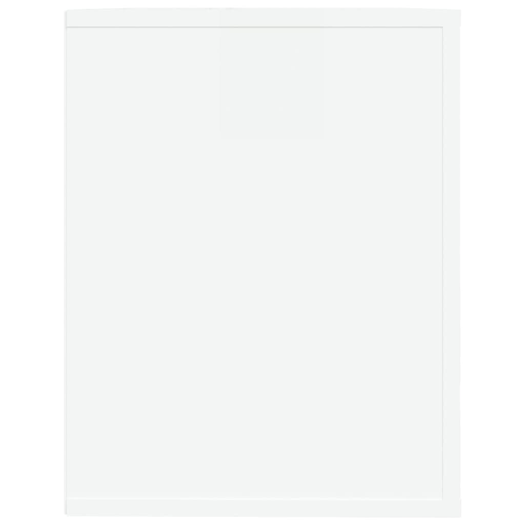 Scarpiera Bianco Lucido 75x35x45 cm in Legno Multistrato - homemem39