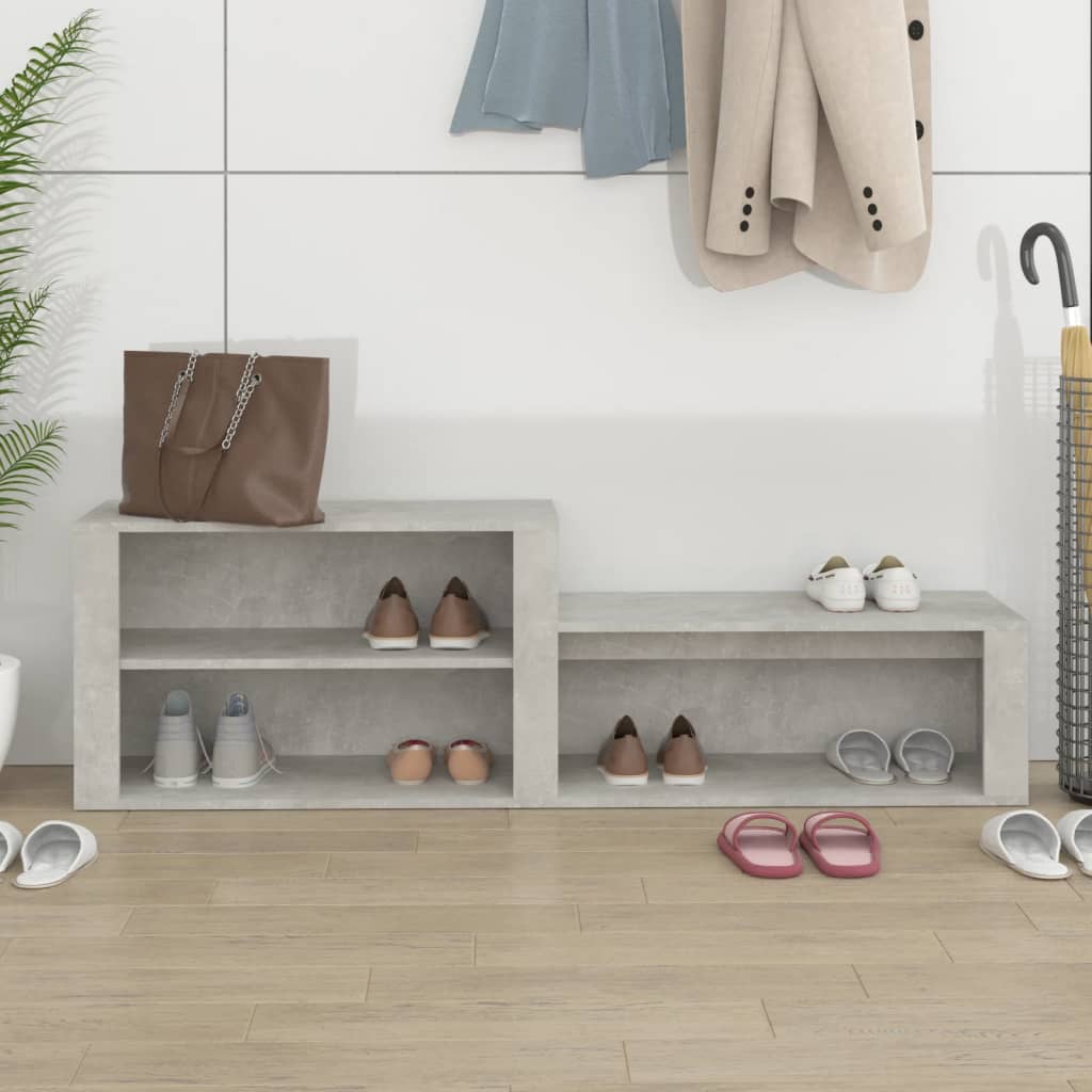 Scarpiera Grigio Cemento 150x35x45 cm in Legno Multistrato - homemem39