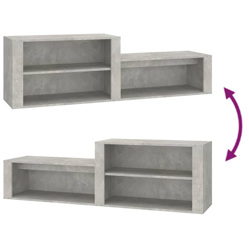 Scarpiera Grigio Cemento 150x35x45 cm in Legno Multistrato - homemem39