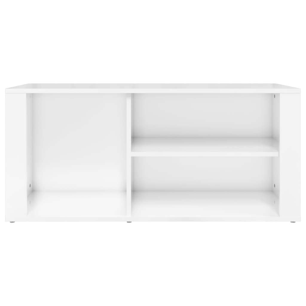 Scarpiera Bianco Lucido 100x35x45 cm in Legno Multistrato - homemem39