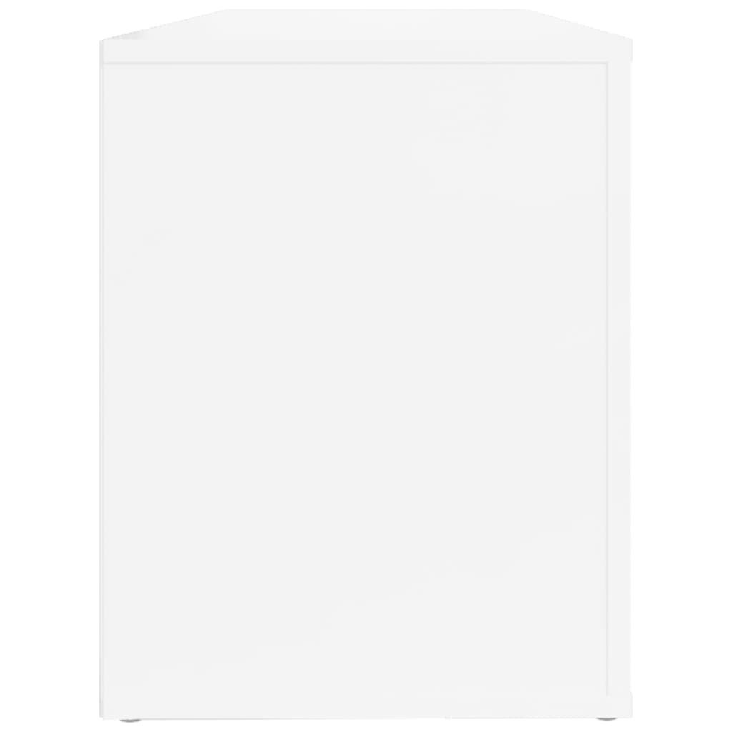 Scarpiera Bianco Lucido 100x35x45 cm in Legno Multistrato - homemem39