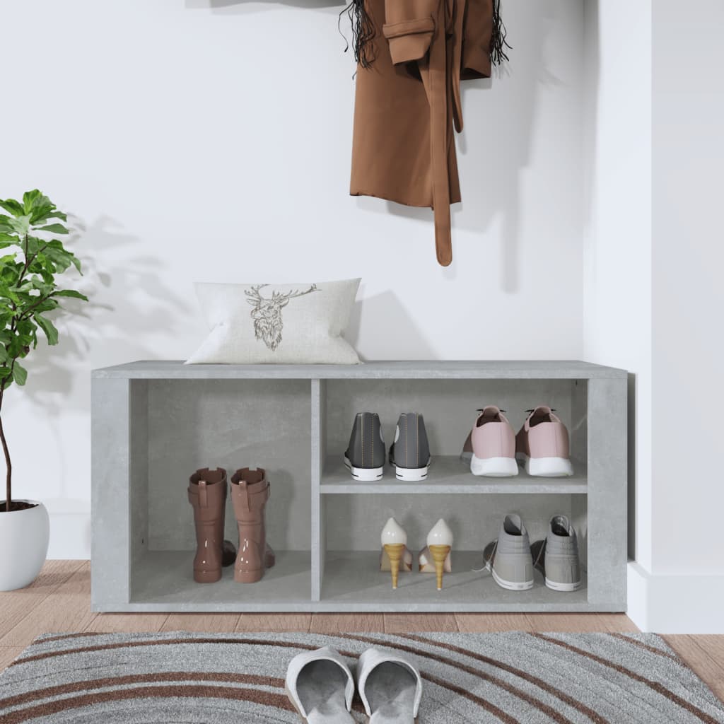 Scarpiera Grigio Cemento 100x35x45 cm in Legno Multistrato - homemem39