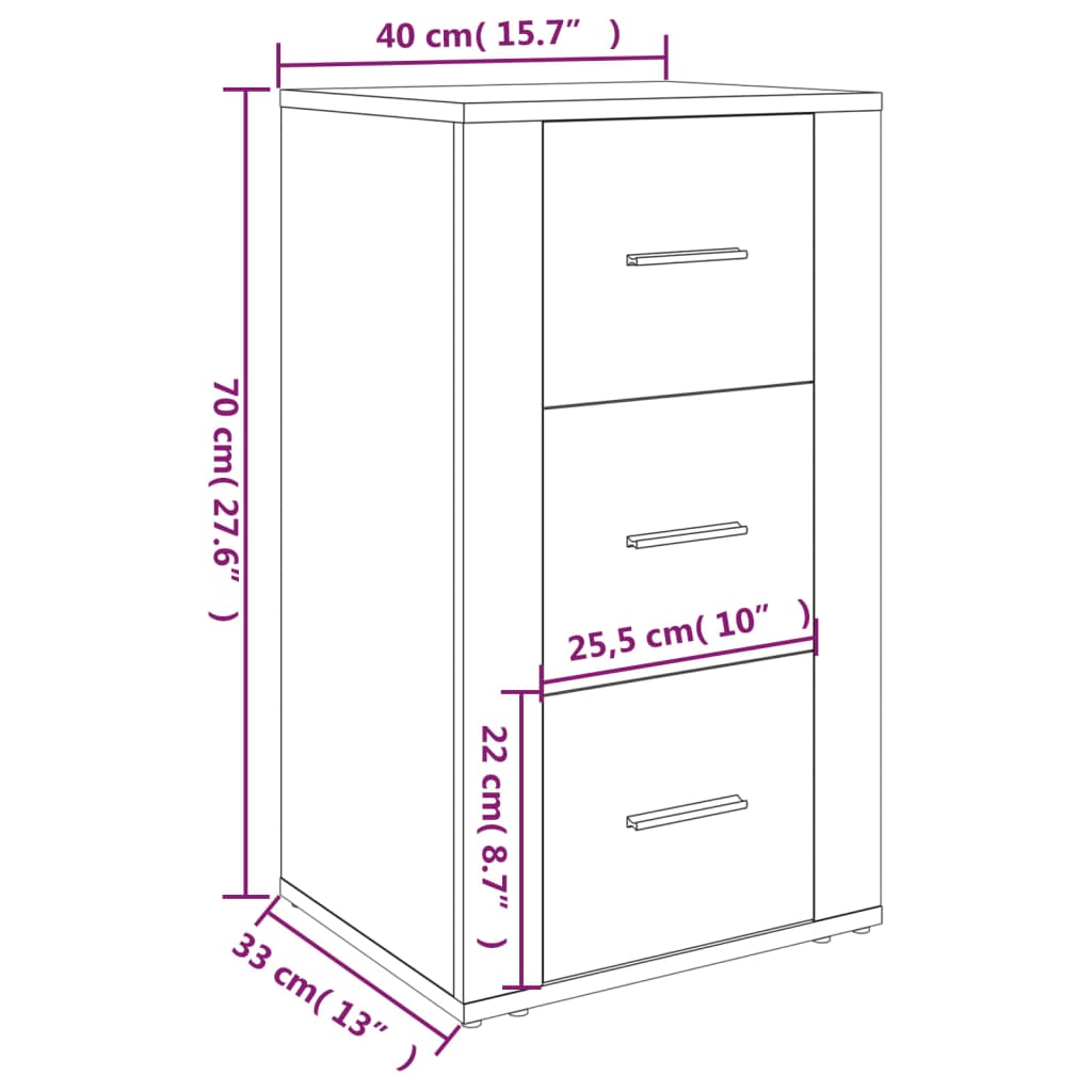 Credenza Rovere Fumo 40x33x70 cm in Legno Multistrato - homemem39