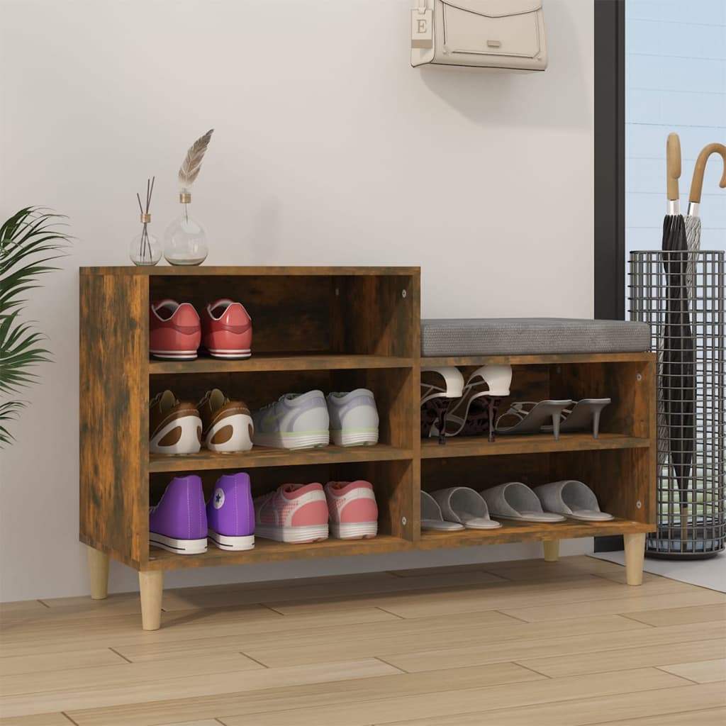 Scarpiera Rovere Fumo 102x36x60 cm in Legno Multistrato - homemem39