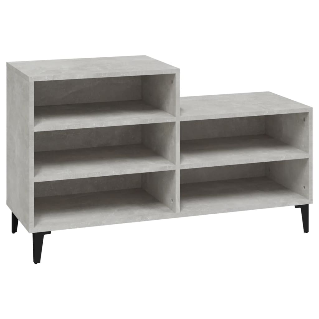 Scarpiera Grigio Cemento 102x36x60 cm in Legno Multistrato - homemem39