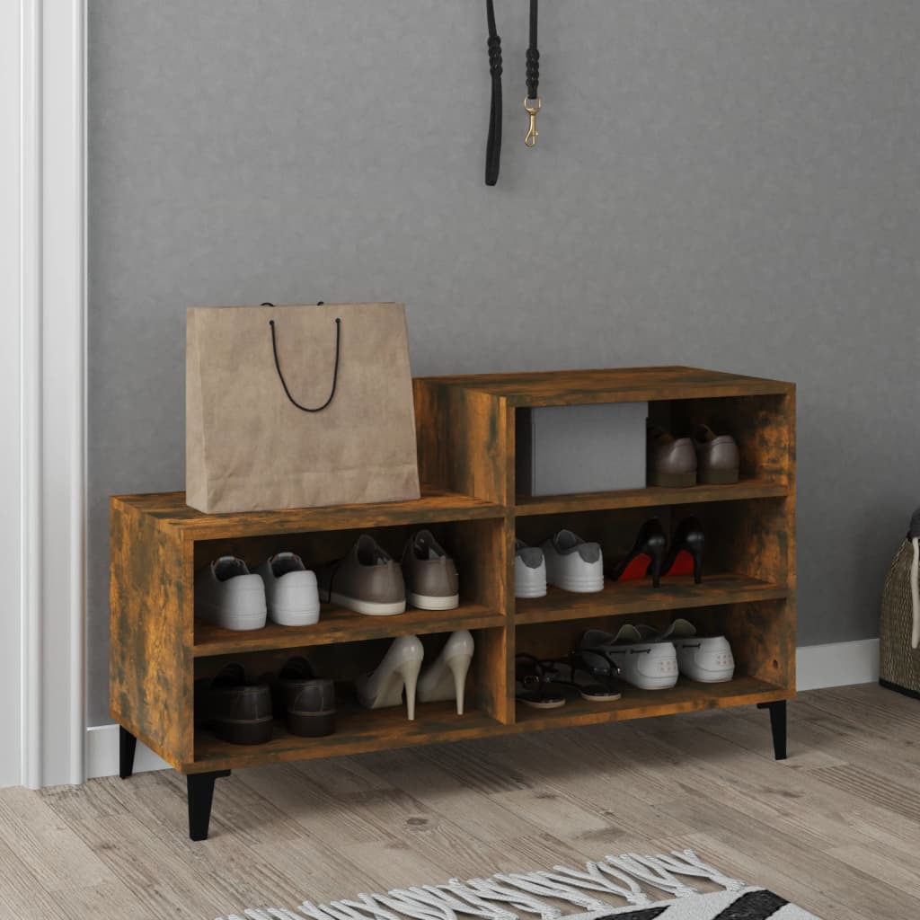 Scarpiera Rovere Fumo 102x36x60 cm in Legno Multistrato - homemem39