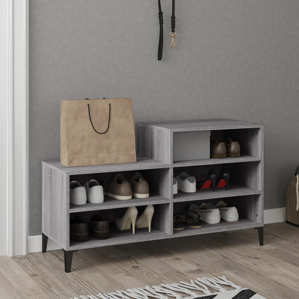 Scarpiera Grigio Sonoma 102x36x60 cm in Legno Multistrato - homemem39