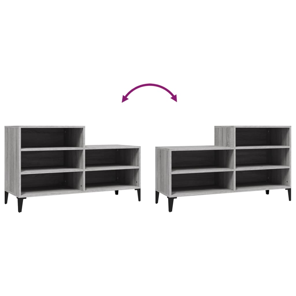 Scarpiera Grigio Sonoma 102x36x60 cm in Legno Multistrato - homemem39