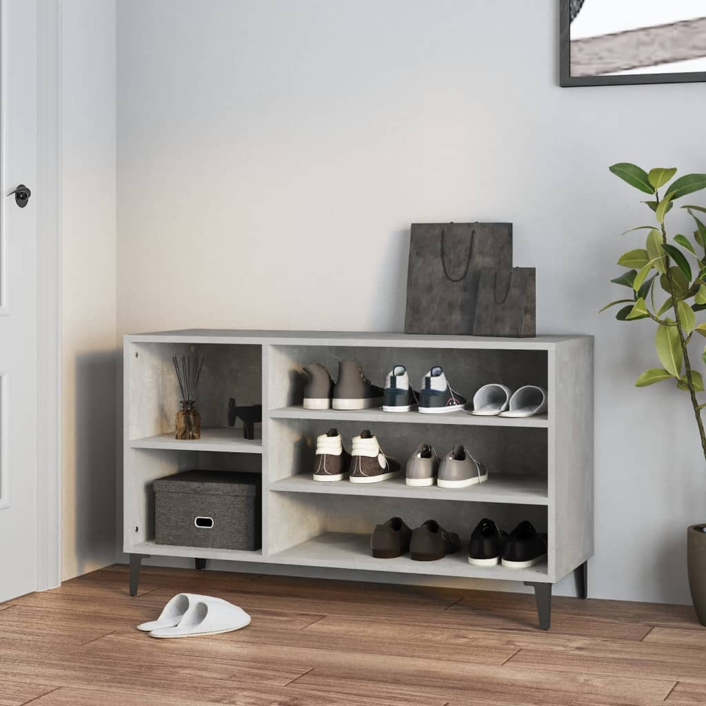 Scarpiera Grigio Cemento 102x36x60 cm in Legno Multistrato - homemem39