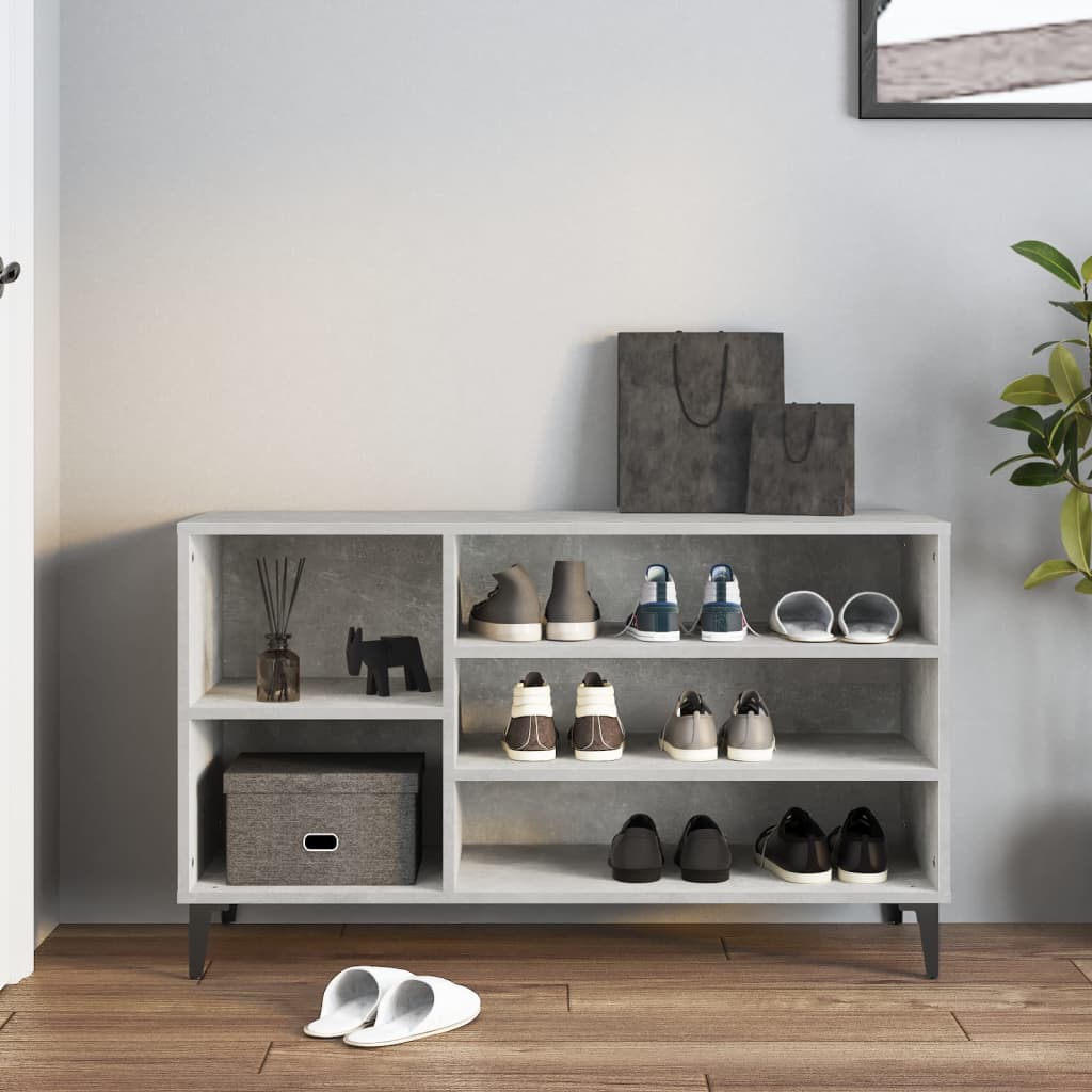Scarpiera Grigio Cemento 102x36x60 cm in Legno Multistrato - homemem39