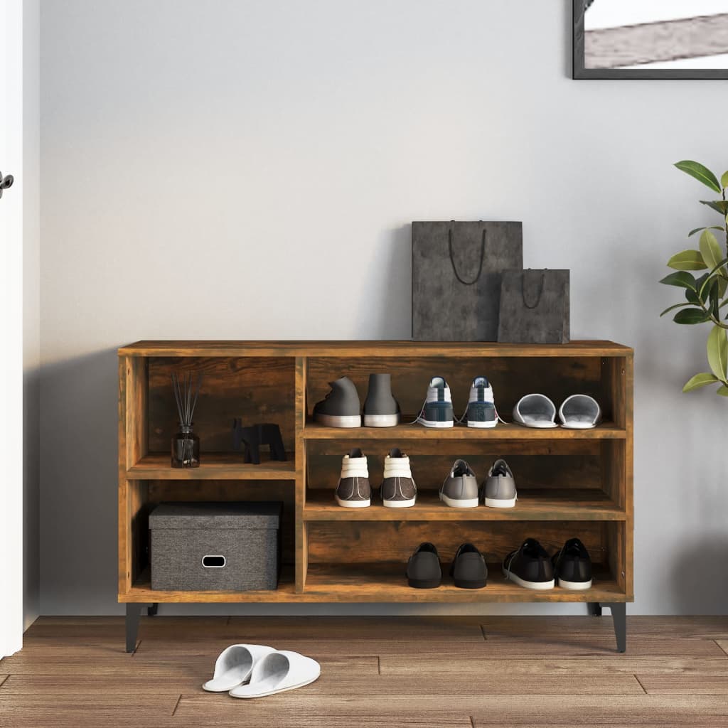 Scarpiera Rovere Fumo 102x36x60 cm in Legno Multistrato - homemem39