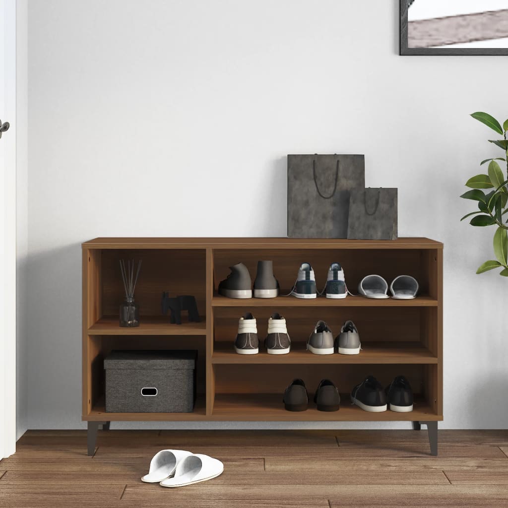 Scarpiera Rovere Marrone 102x36x60 cm in Legno Multistrato - homemem39