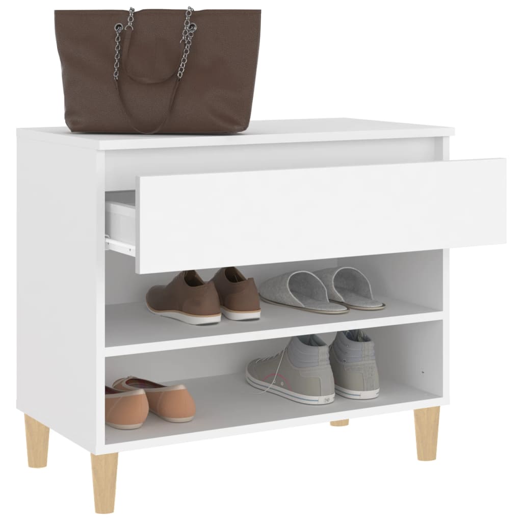 Scarpiera Bianca 70x36x60 cm in Legno Multistrato - homemem39