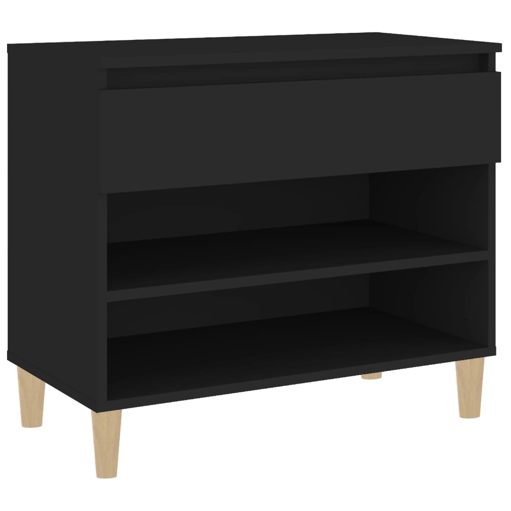 Scarpiera Nera 70x36x60 cm in Legno Multistrato - homemem39