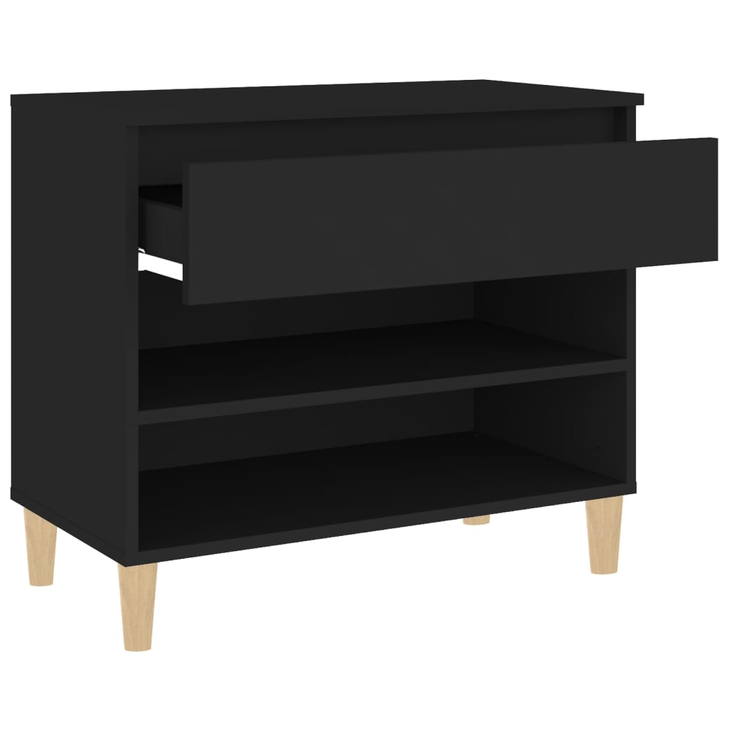 Scarpiera Nera 70x36x60 cm in Legno Multistrato - homemem39