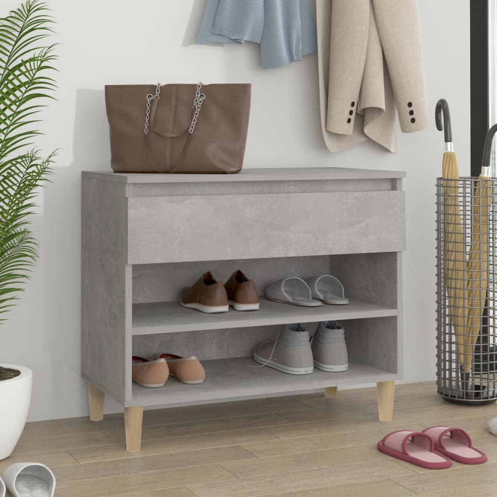 Scarpiera Grigio Cemento 70x36x60 cm in Legno Multistrato - homemem39