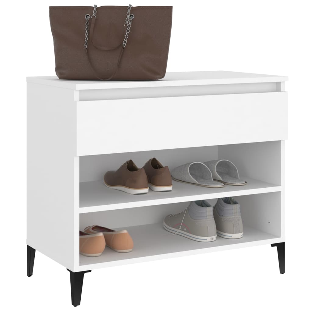 Scarpiera Bianca 70x36x60 cm in Legno Multistrato - homemem39