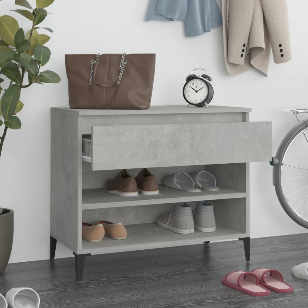 Scarpiera Grigio Cemento 70x36x60 cm in Legno Multistrato - homemem39
