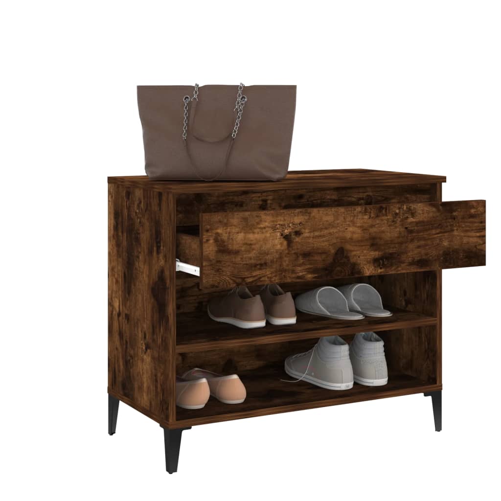 Scarpiera Rovere Fumo 70x36x60 cm in Legno Multistrato - homemem39