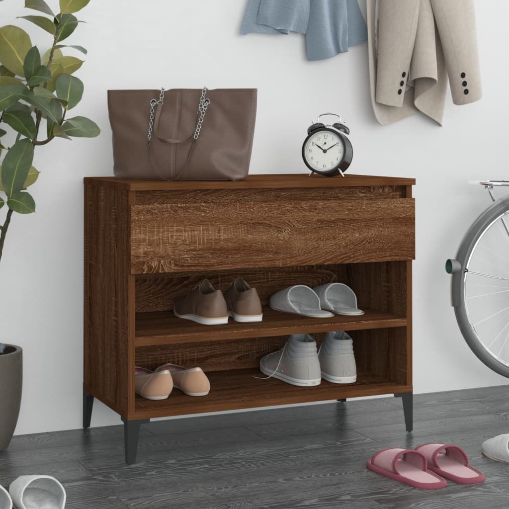 Scarpiera Rovere Fumo 70x36x60 cm in Legno Multistrato - homemem39