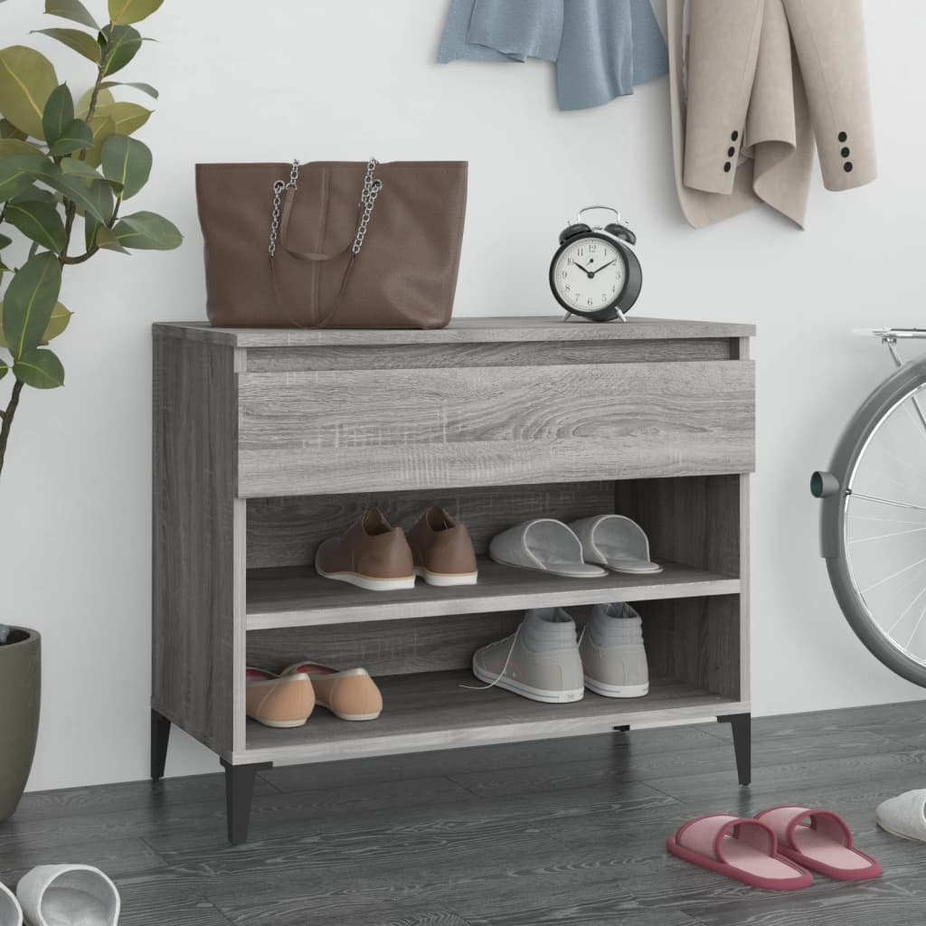 Scarpiera Grigio Sonoma 70x36x60 cm in Legno Multistrato - homemem39
