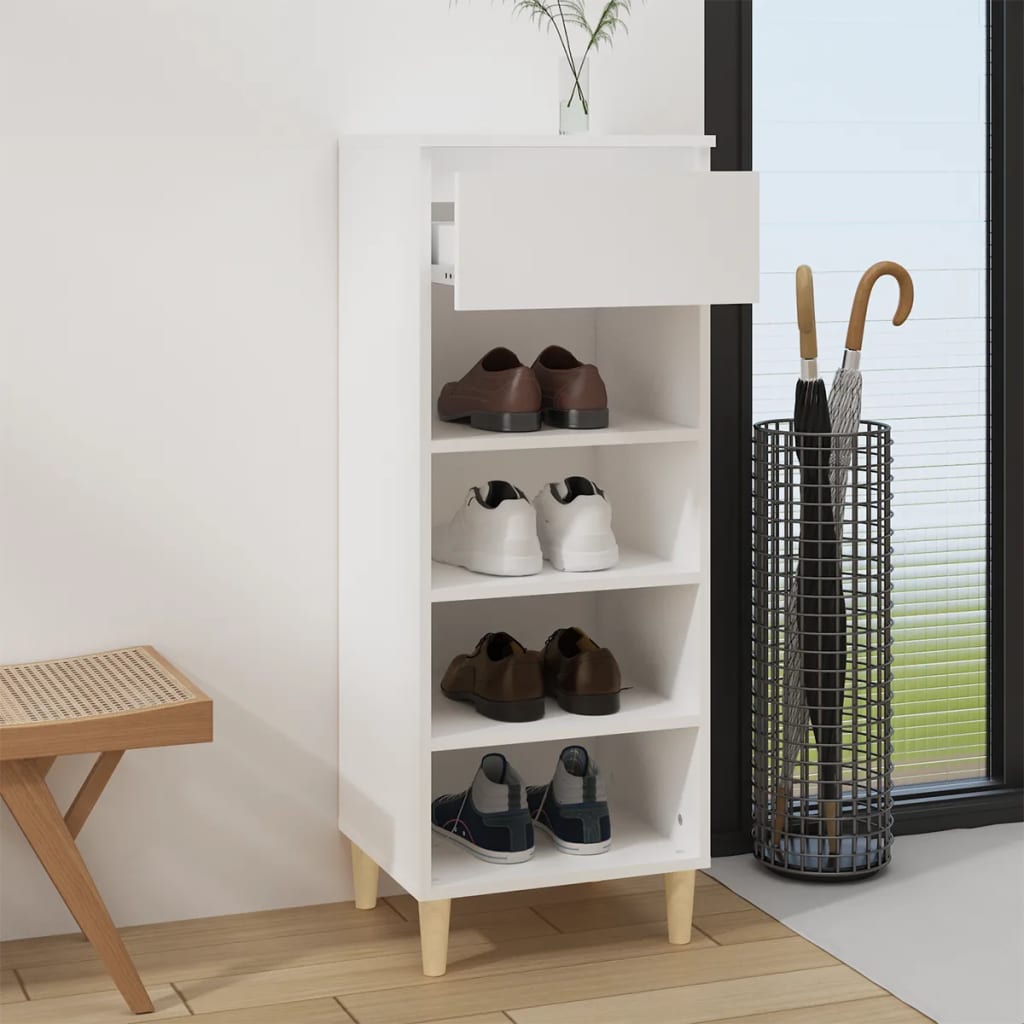 Scarpiera Bianca 40x36x105 cm in Legno Multistrato - homemem39