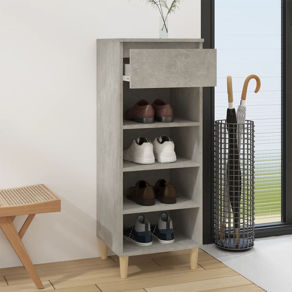 Scarpiera Grigio Cemento 40x36x105 cm in Legno Multistrato - homemem39