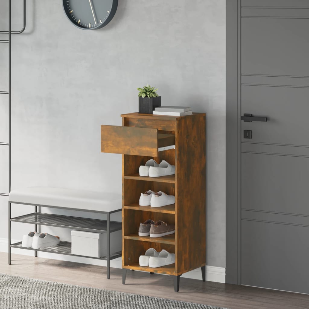 Scarpiera Rovere Fumo 40x36x105 cm in Legno Multistrato - homemem39
