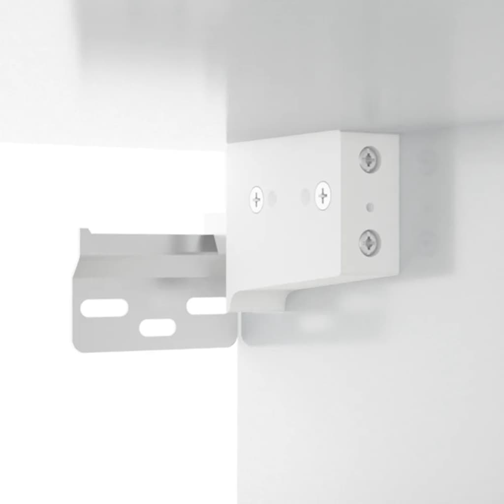 Scarpiera a Parete Bianco Lucido 70x35x38 cm Legno Multistrato - homemem39