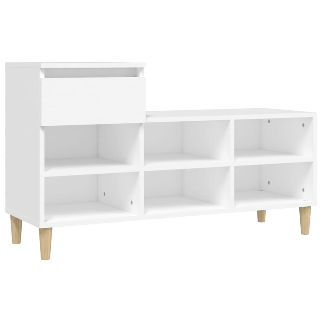 Scarpiera Bianca 102x36x60 cm in Legno Multistrato