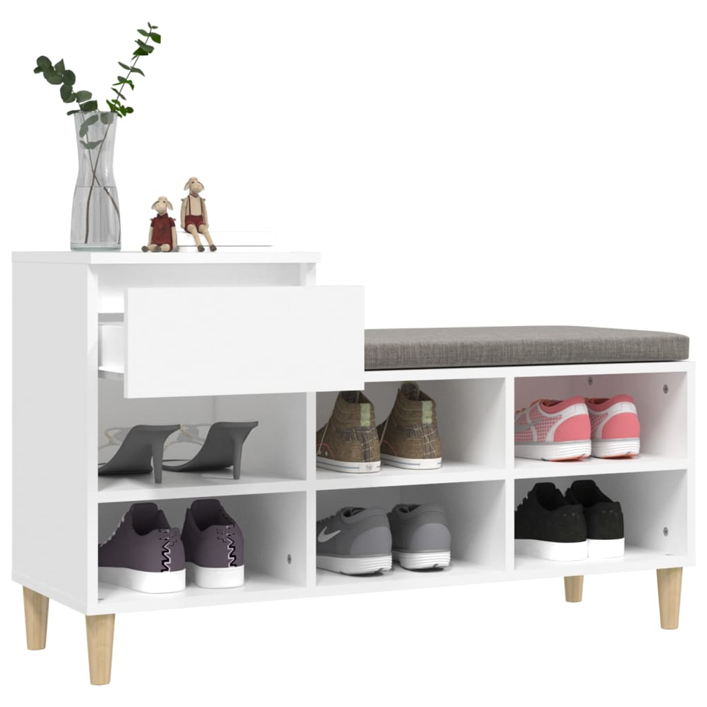 Scarpiera Bianca 102x36x60 cm in Legno Multistrato