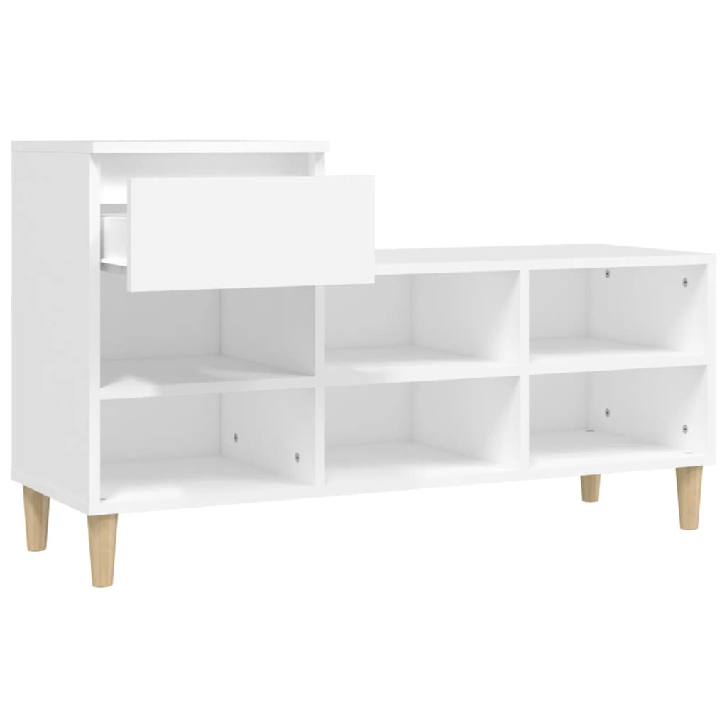Scarpiera Bianca 102x36x60 cm in Legno Multistrato