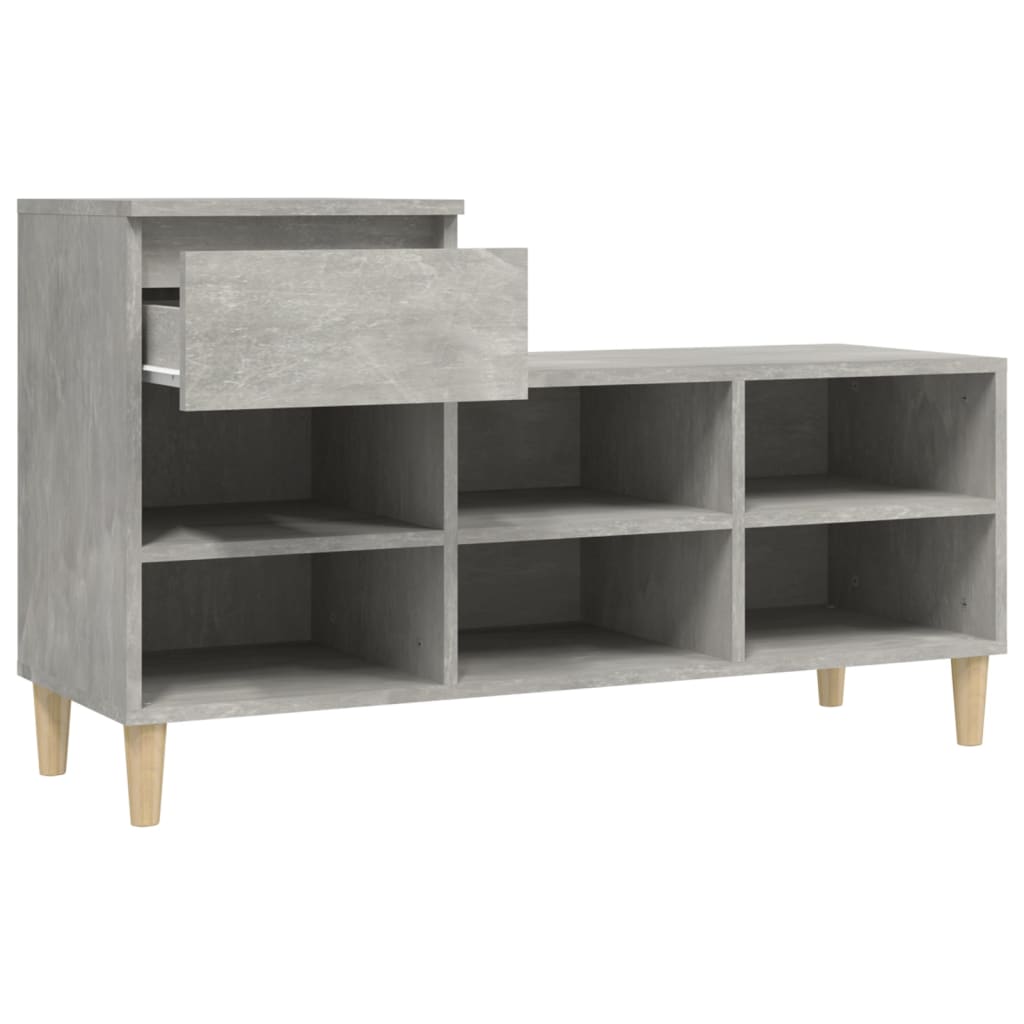 Scarpiera Grigio Cemento 102x36x60 cm in Legno Multistrato