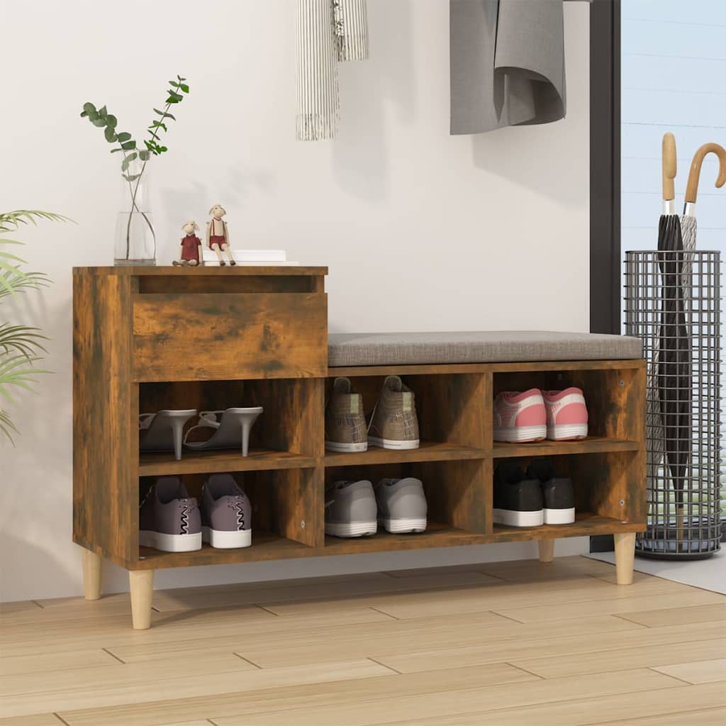 Scarpiera Rovere Fumo 102x36x60 cm in Legno Multistrato - homemem39