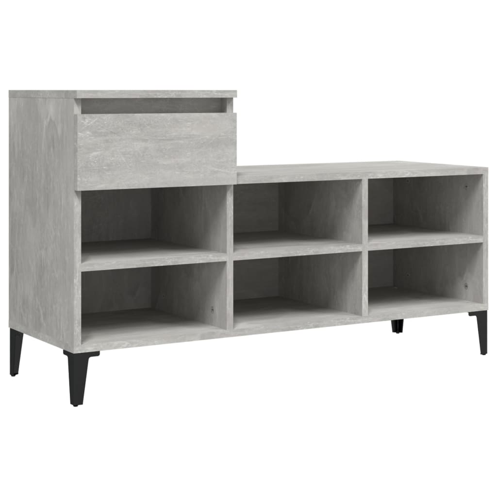 Scarpiera Grigio Cemento 102x36x60 cm in Legno Multistrato - homemem39