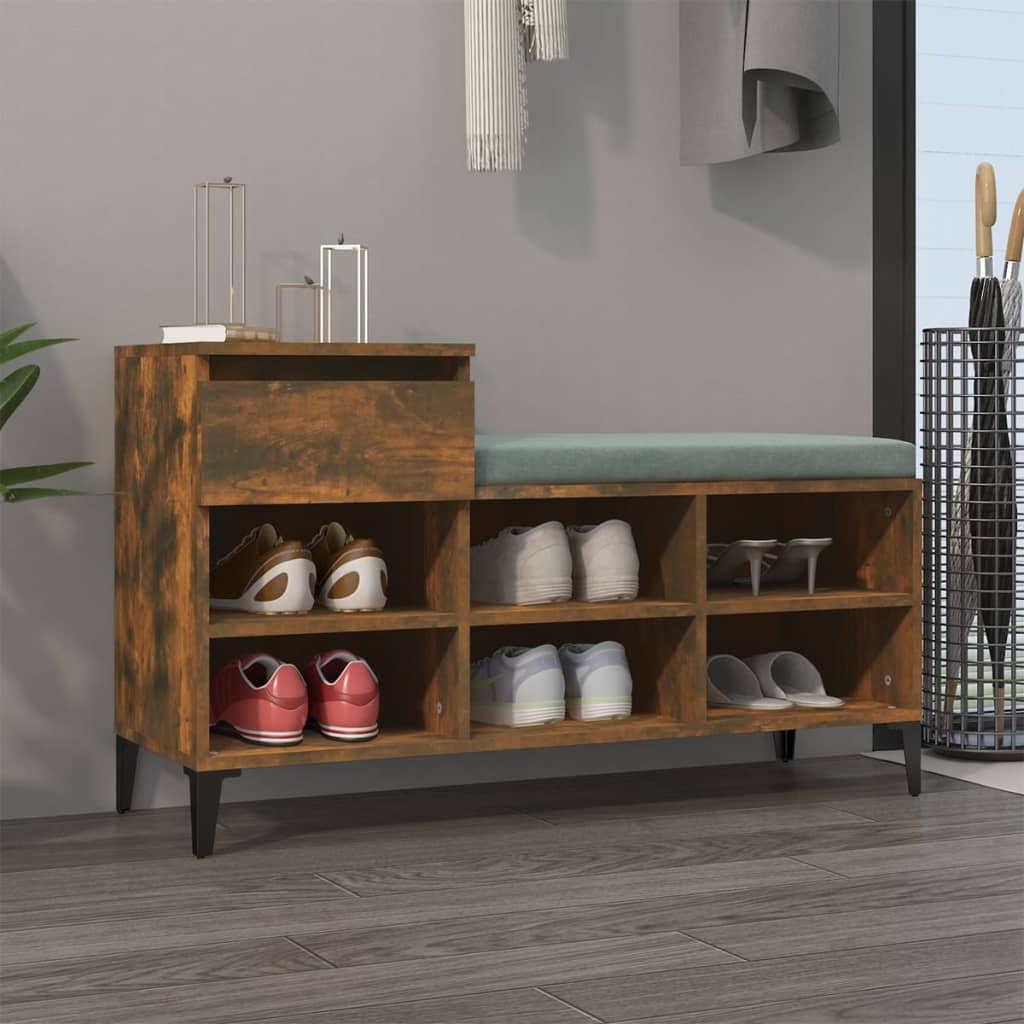 Scarpiera Rovere Fumo 102x36x60 cm in Legno Multistrato - homemem39