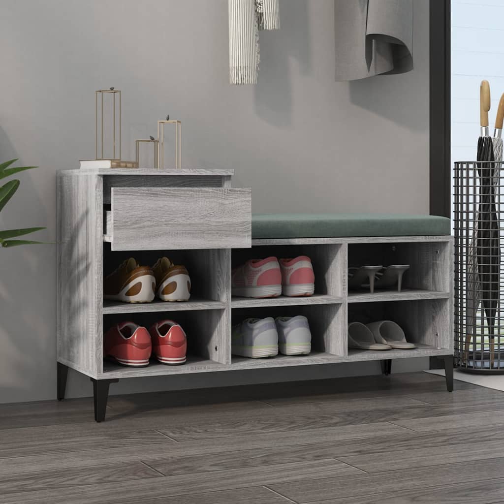 Scarpiera Grigio Sonoma 102x36x60 cm in Legno Multistrato - homemem39