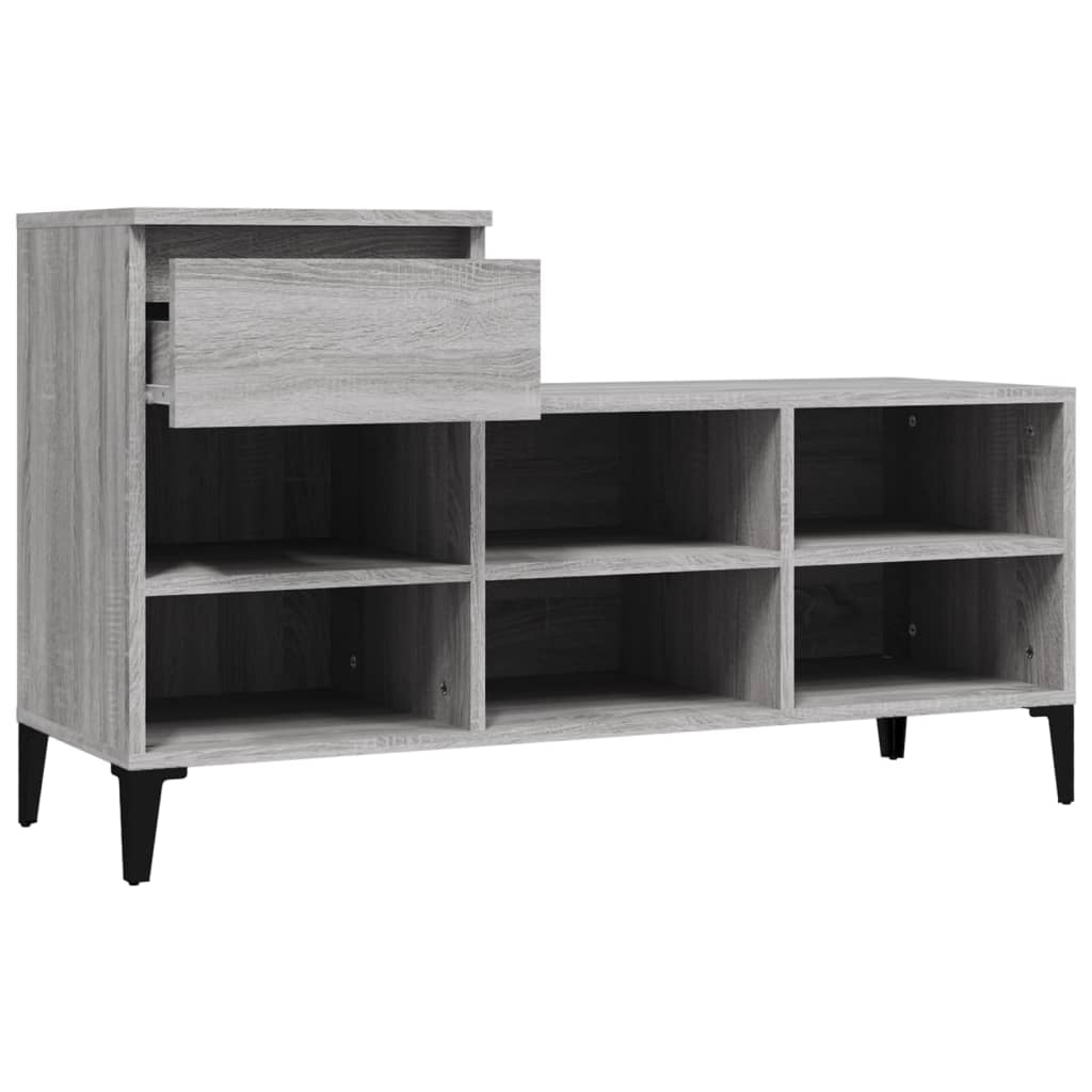 Scarpiera Grigio Sonoma 102x36x60 cm in Legno Multistrato - homemem39