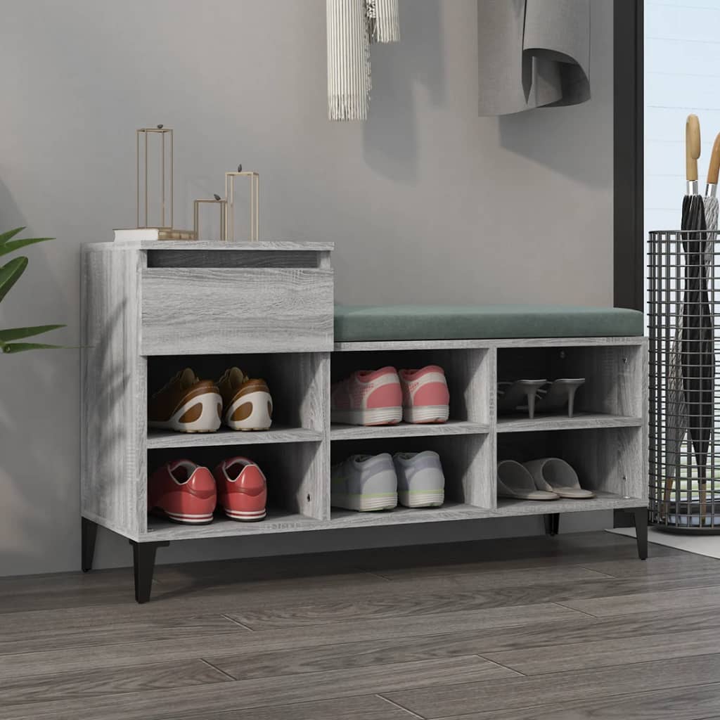 Scarpiera Grigio Sonoma 102x36x60 cm in Legno Multistrato - homemem39